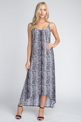 Snakeskin Print Maxi Tank Dress