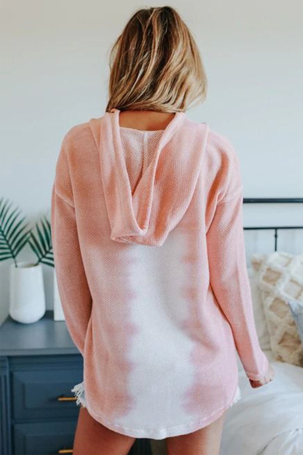 Cute Pink White Tie Dye Hoodie