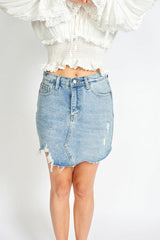 Amalia Ripped Denim Mini Skirt