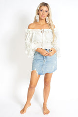 Amalia Ripped Denim Mini Skirt