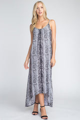 Snakeskin Print Maxi Tank Dress