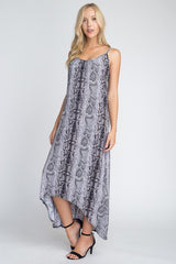 Snakeskin Print Maxi Tank Dress