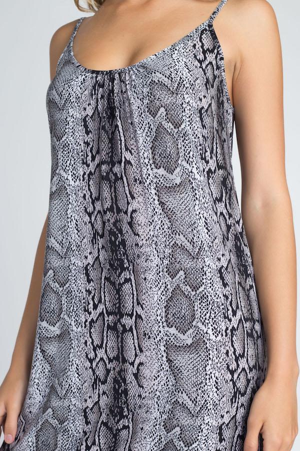 Snakeskin Print Maxi Tank Dress