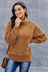 New Yellow Chunky Turtleneck Winter Sweater