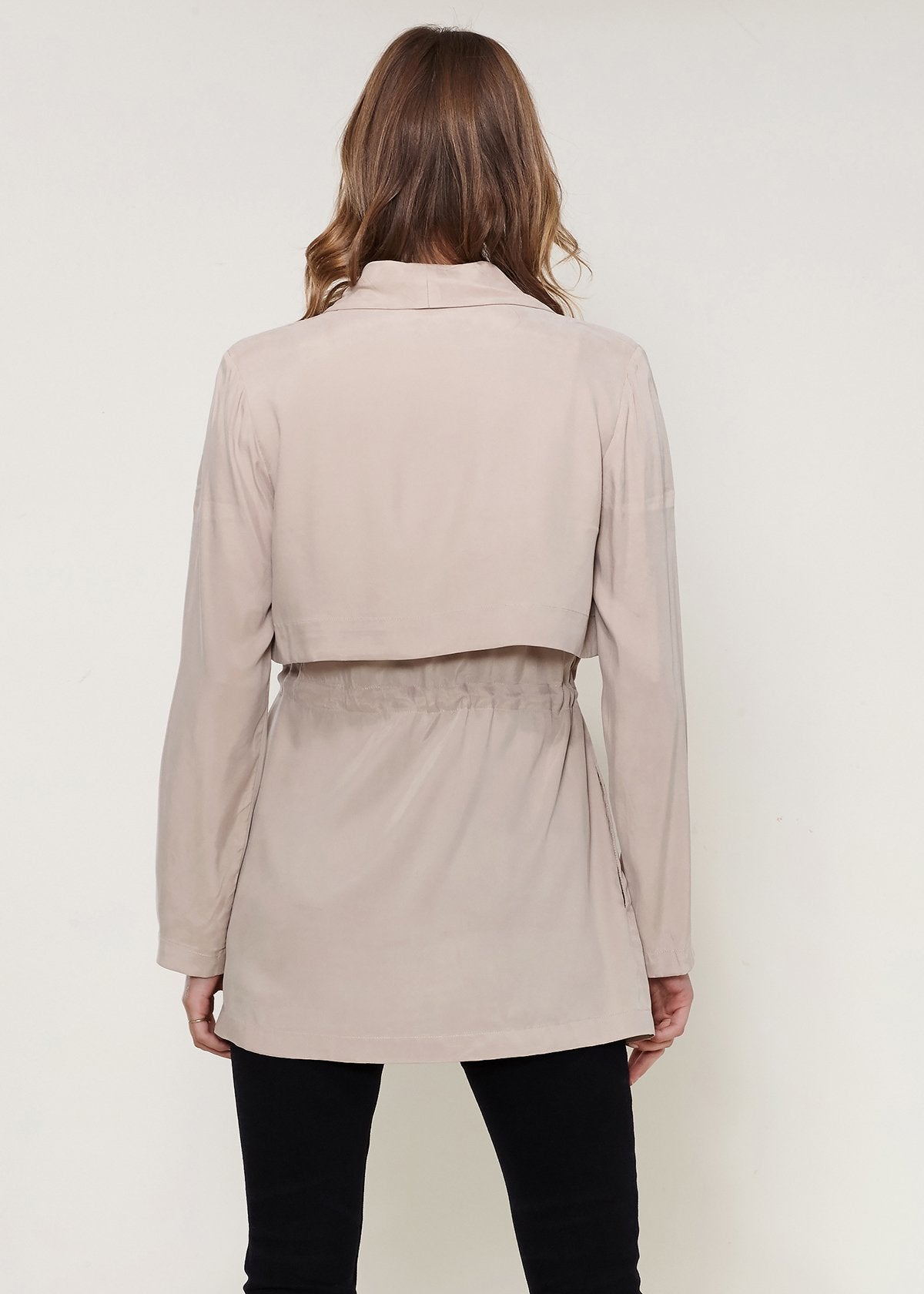 Ro&de Noir Open Front Jacket In Taupe